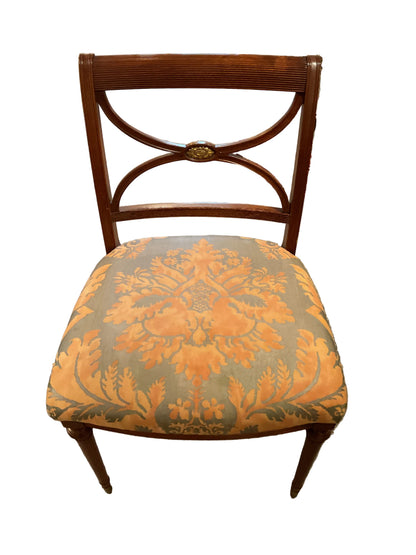 Set 4 Federal Style Side Chairs w/Fortuny Upholstery