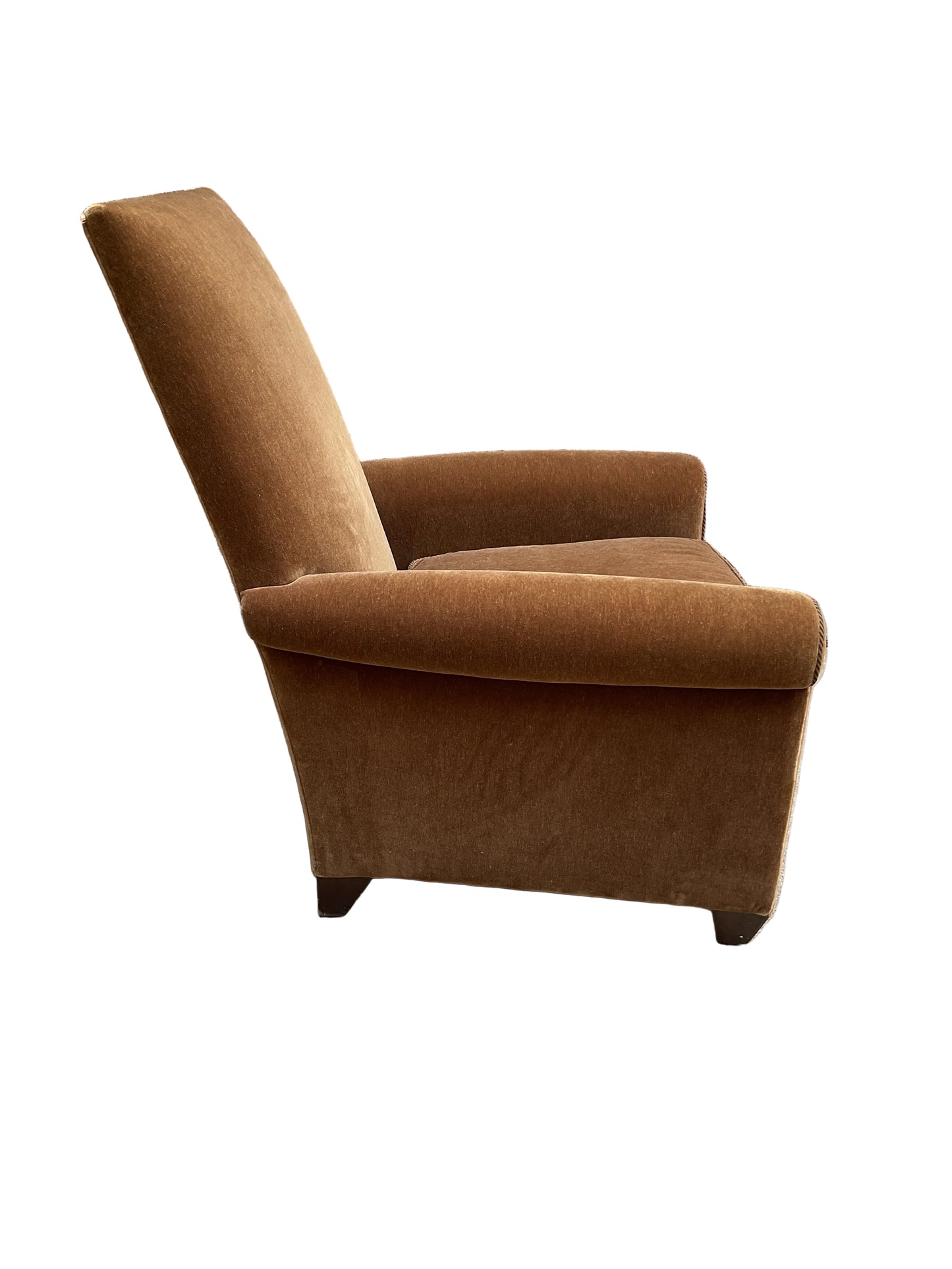 Olive Mohair Club Chair and Ottoman by Donghia