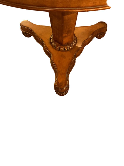 Foyer Pedestal Mahogany Burl Wood Table By Baker Furniture
