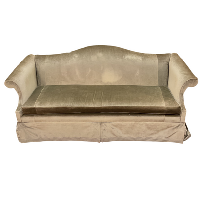 Silk Velvet Camelback Sofa