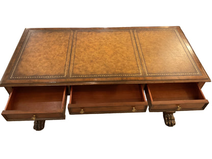 Neoclassical Style Leather Top Library Desk by Maitland-Smith