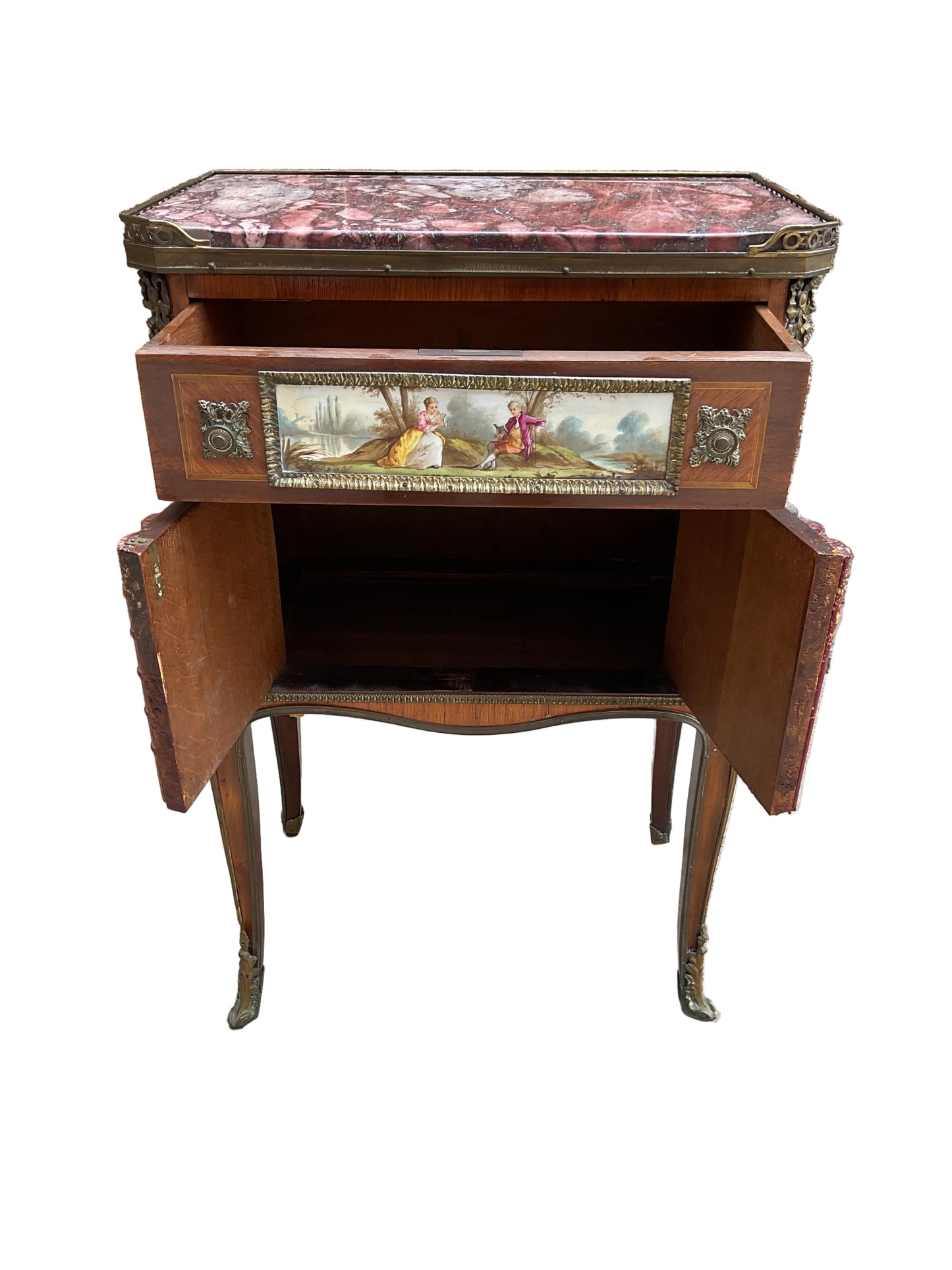Pair of French Nightstands Faux Book Facade