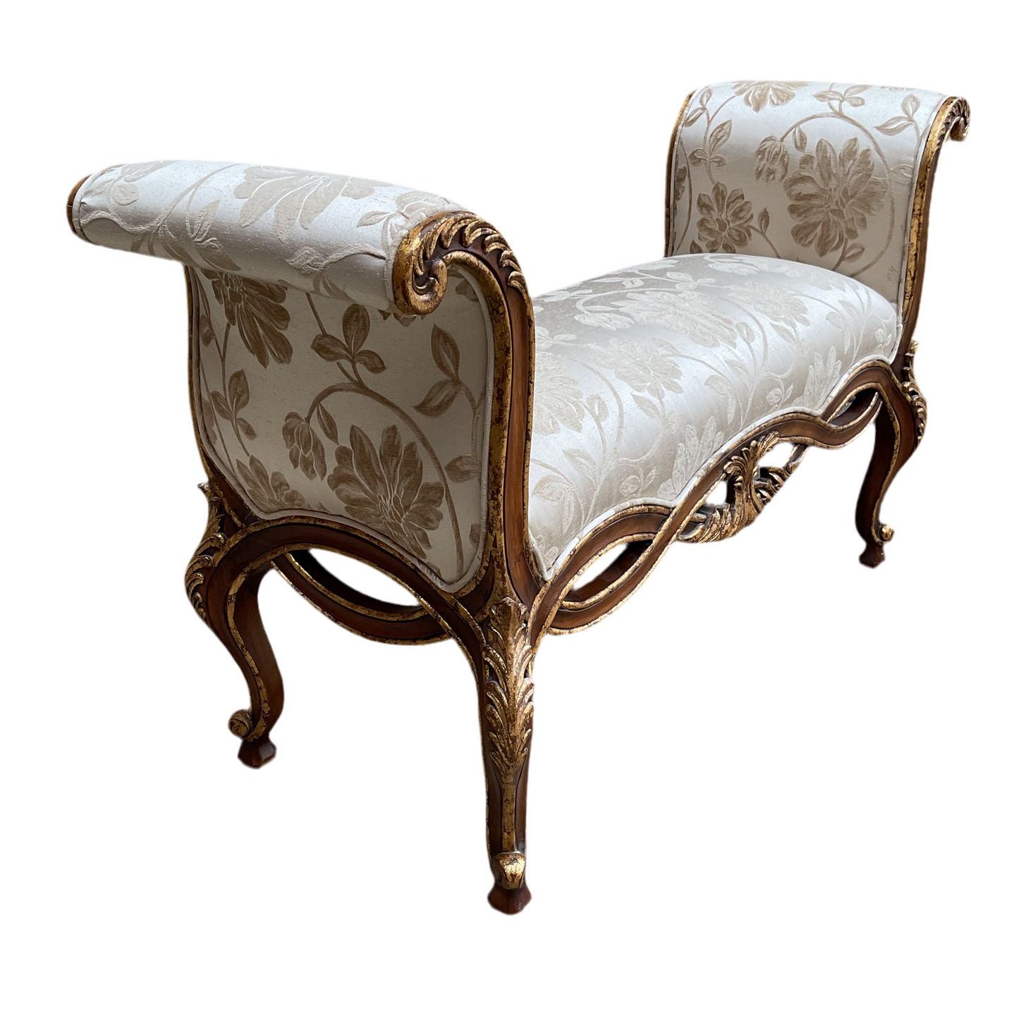 Rococo Style Upholstered Bench by John Richards