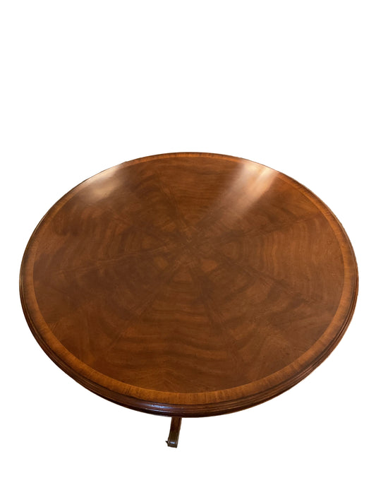 Round Walnut Foyer/Library Table by Jonathan Charles