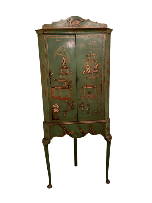 Vintage Chinoiserie Corner Cabinet