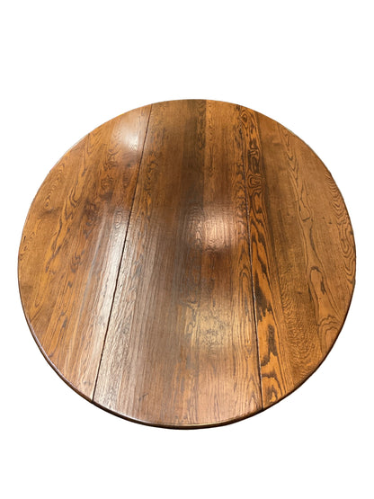 Vintage English Oval Oak Drop Leaf Dining Table