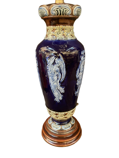 Pair Antique Royal Doulton Vase Form Marbro Lamps