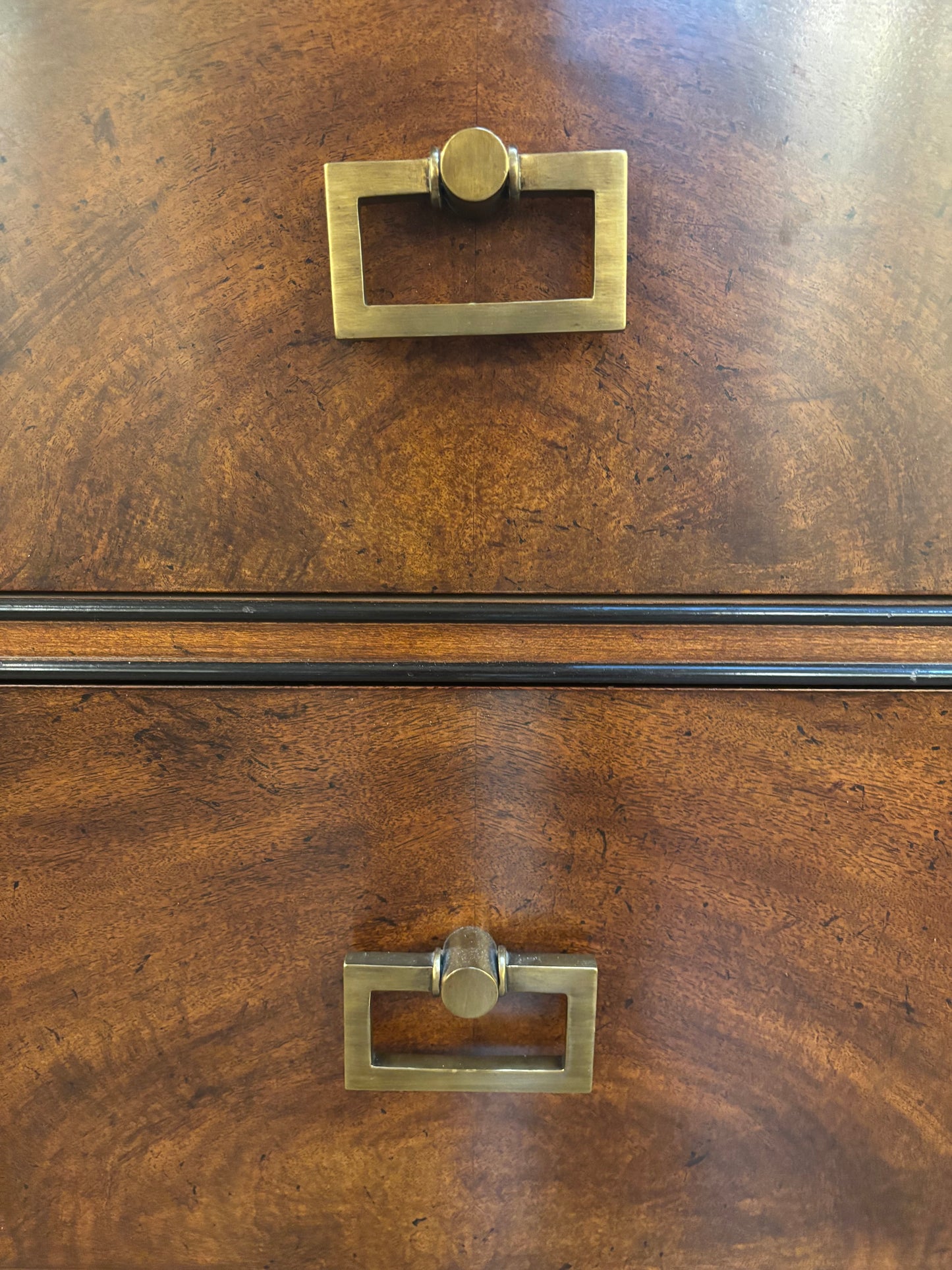 Three Drawer Stone Top Chest by Baker Furniture.