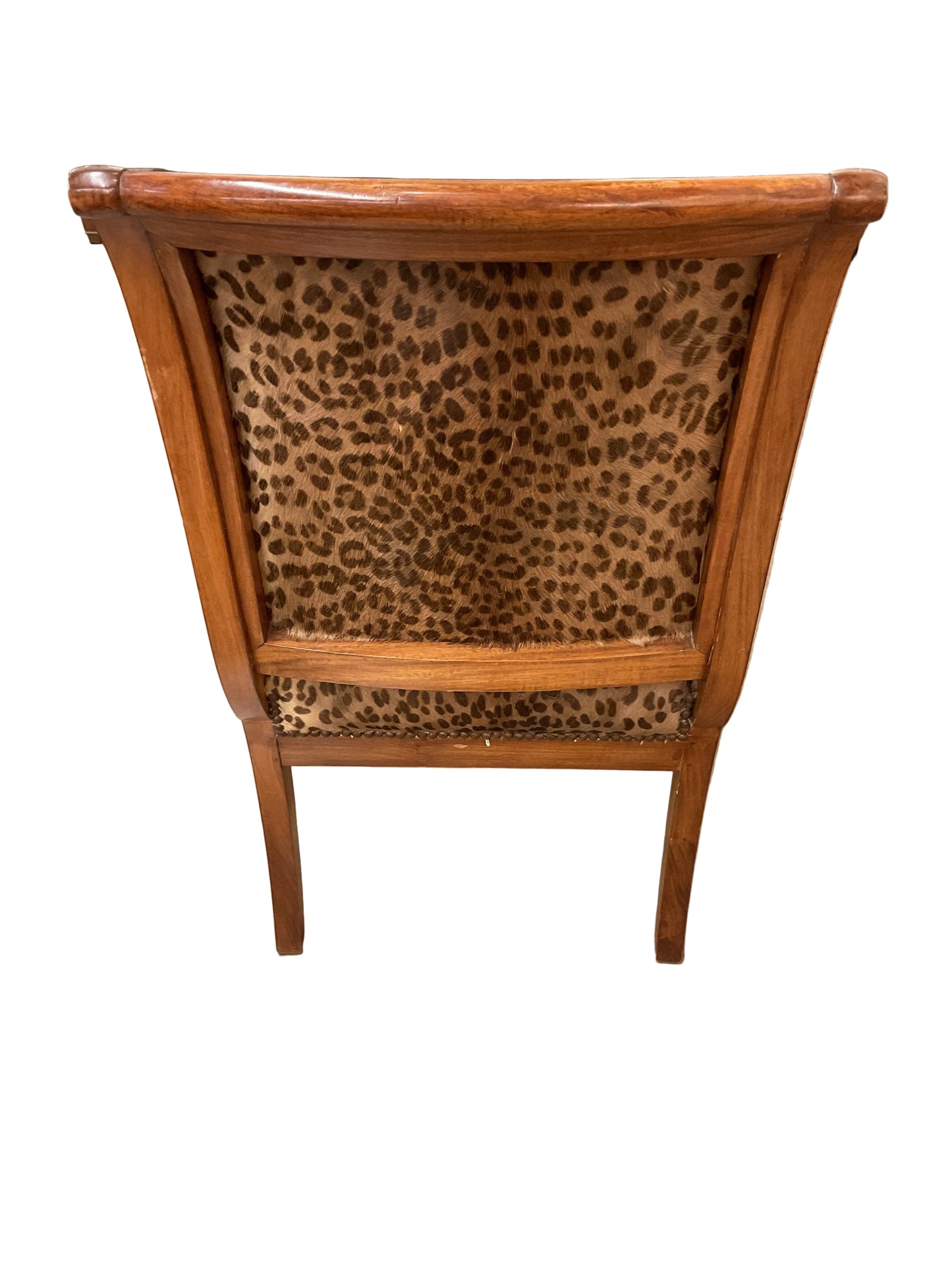 Empire Style Arm Chair w/Leopard Upholstery