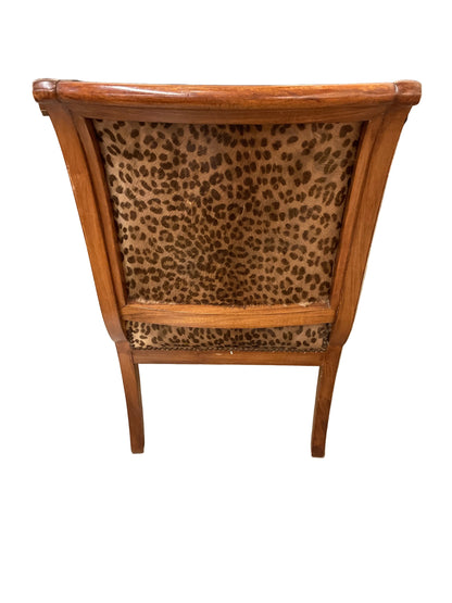 Empire Style Arm Chair w/Leopard Upholstery
