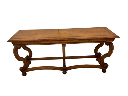 Traditional Oak Console Table Geometric Inlay