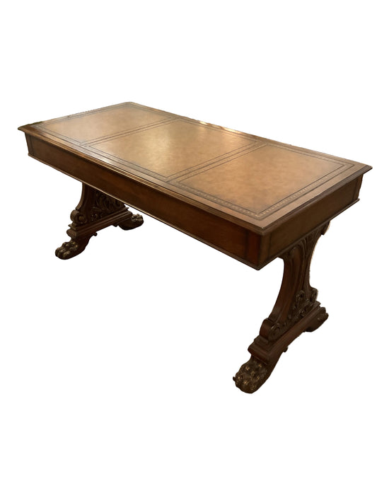 Neoclassical Style Leather Top Library Desk by Maitland-Smith