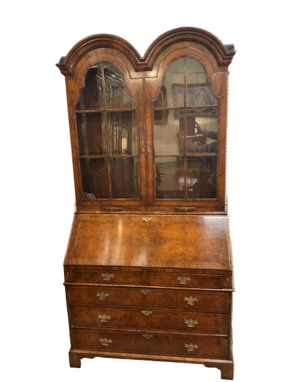 Burl Wood Double Dome Secretary