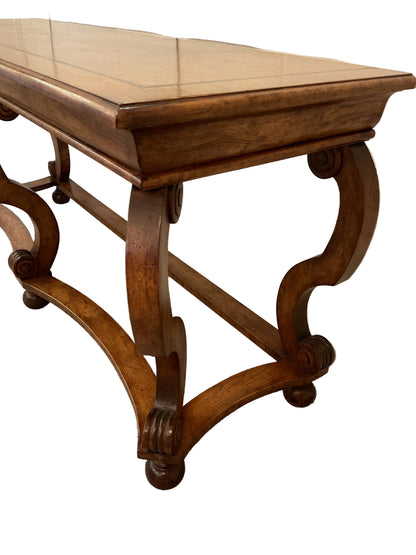 Traditional Oak Console Table Geometric Inlay