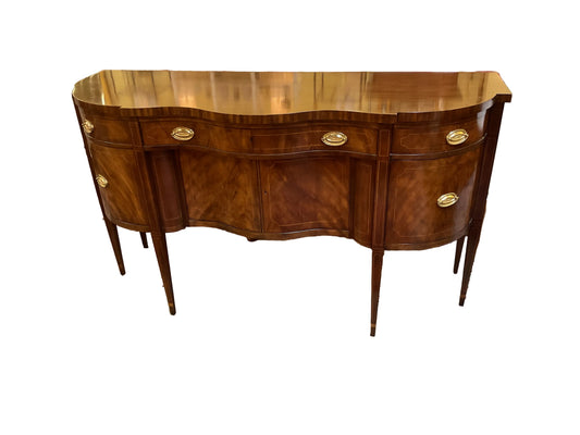 Federal Style Serpentine Mahogany Sideboard by Baker Furniture Collector's Edition