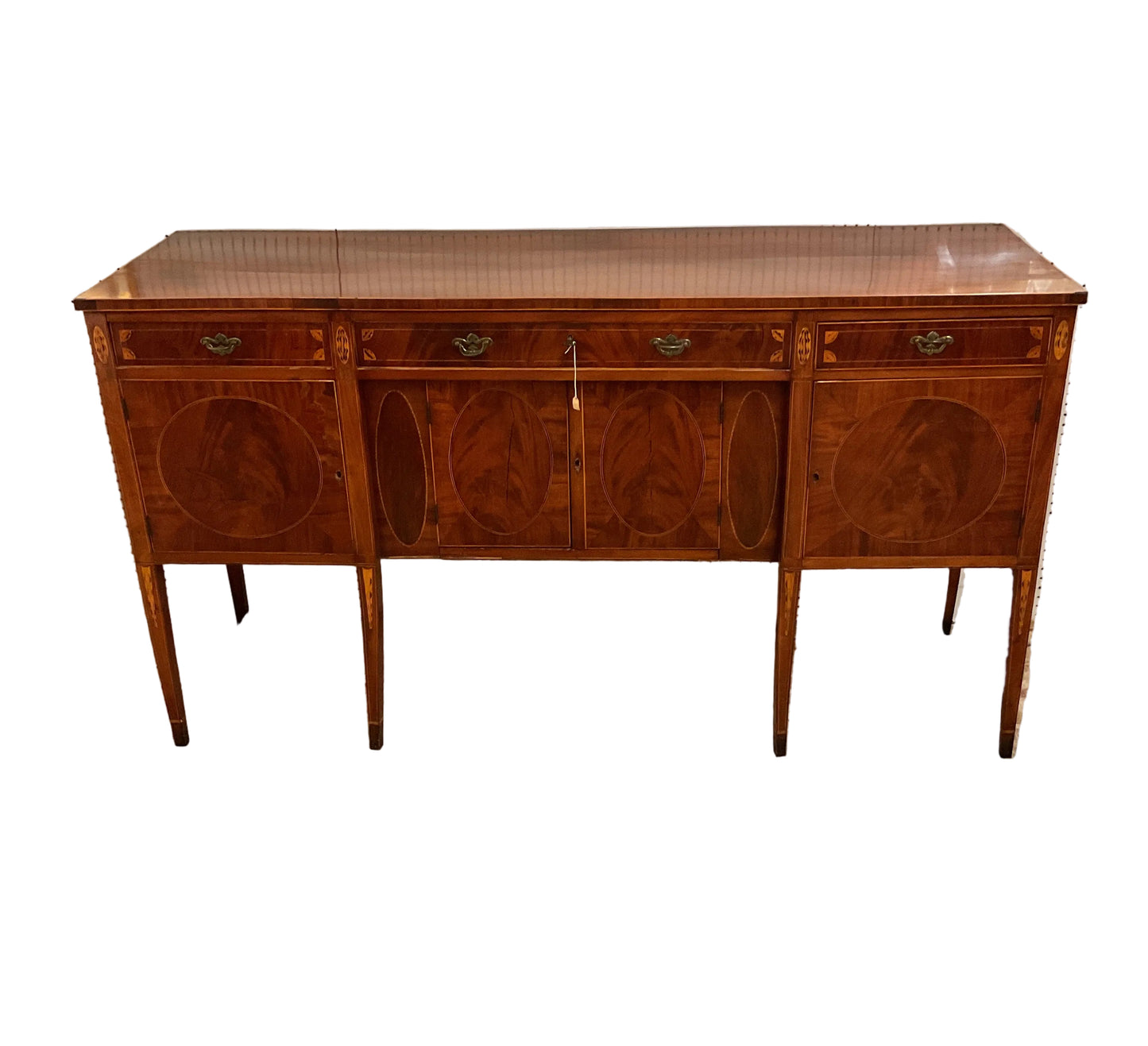 Antique Mahogany Federal Sideboard Satinwood & Birch Inlaid