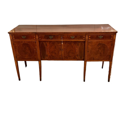 Antique Mahogany Federal Sideboard Satinwood & Birch Inlaid