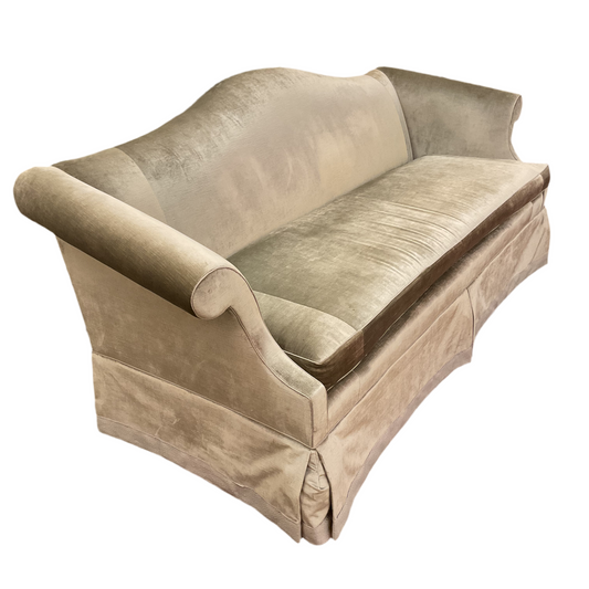 Silk Velvet Camelback Sofa