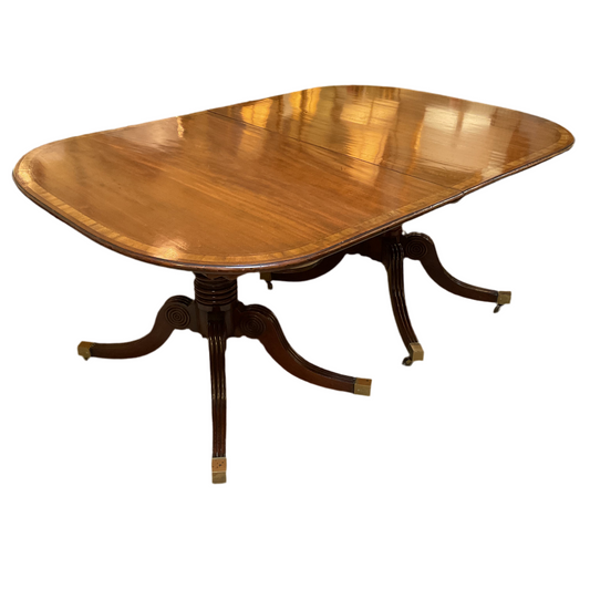 Antique English Mahogany Double Pedestal Table