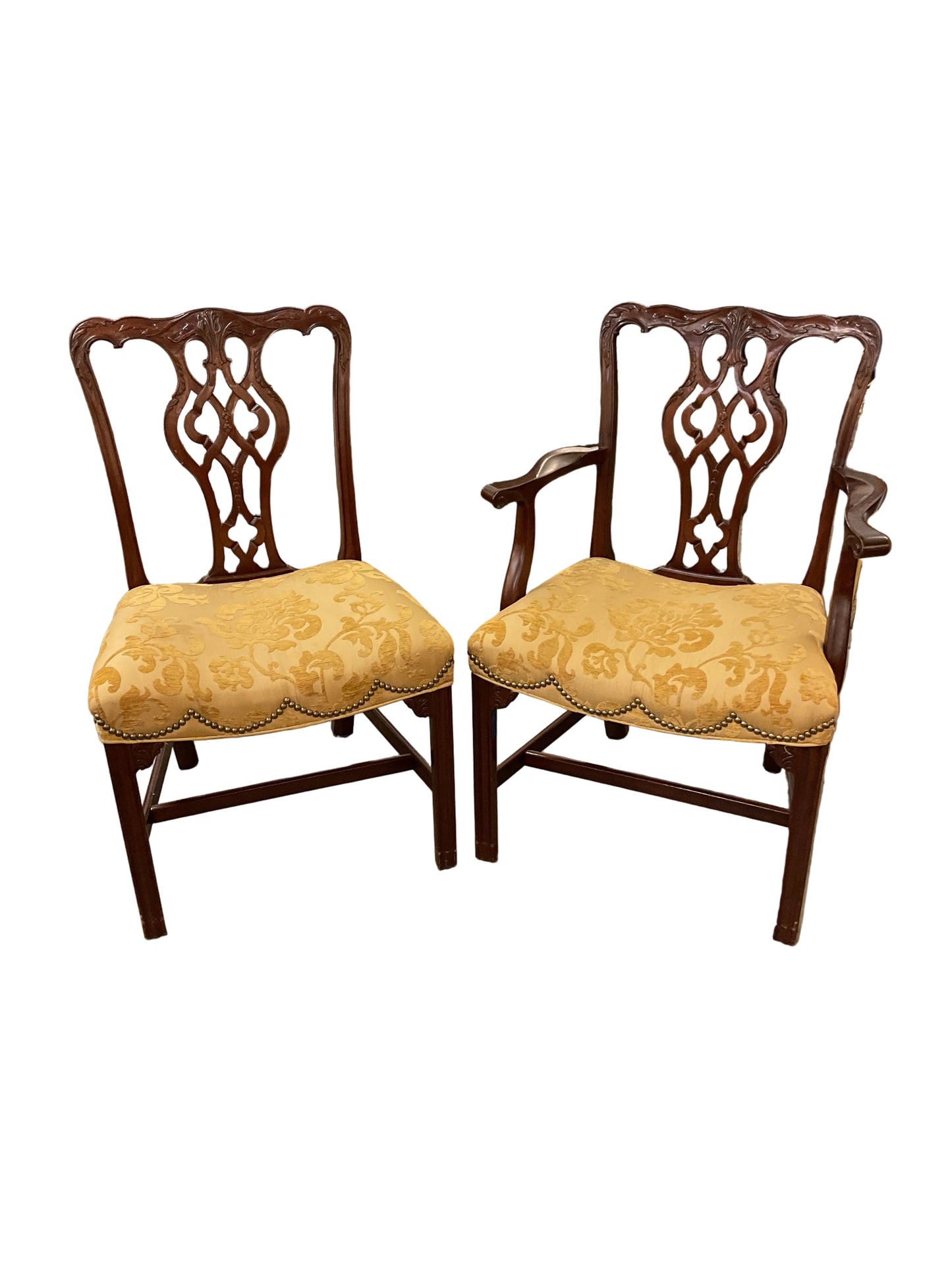 Set of 10 Chippendale Dining Chairs by Baker Furniture Stately Home Collection