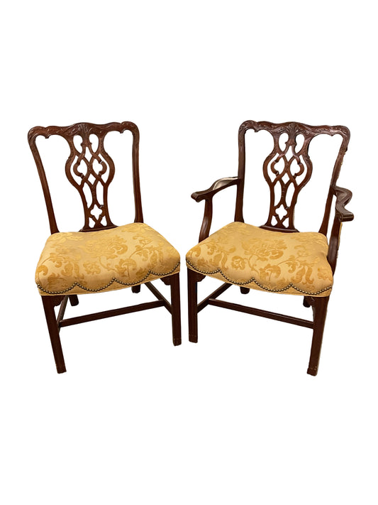 Set of 10 Chippendale Dining Chairs by Baker Furniture Stately Home Collection