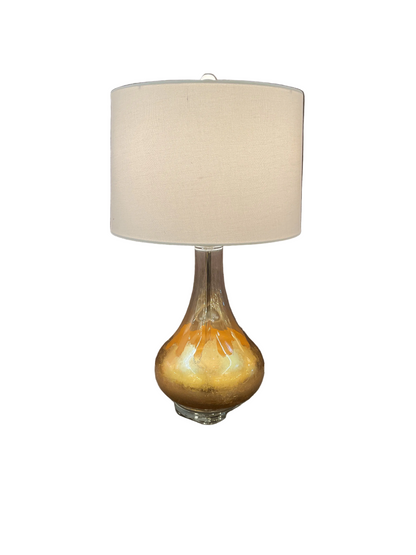 Pair Modern Gold Leaf Glass Lamps By Chelsea House