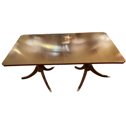 Double Pedestal Mahogany Dining Table