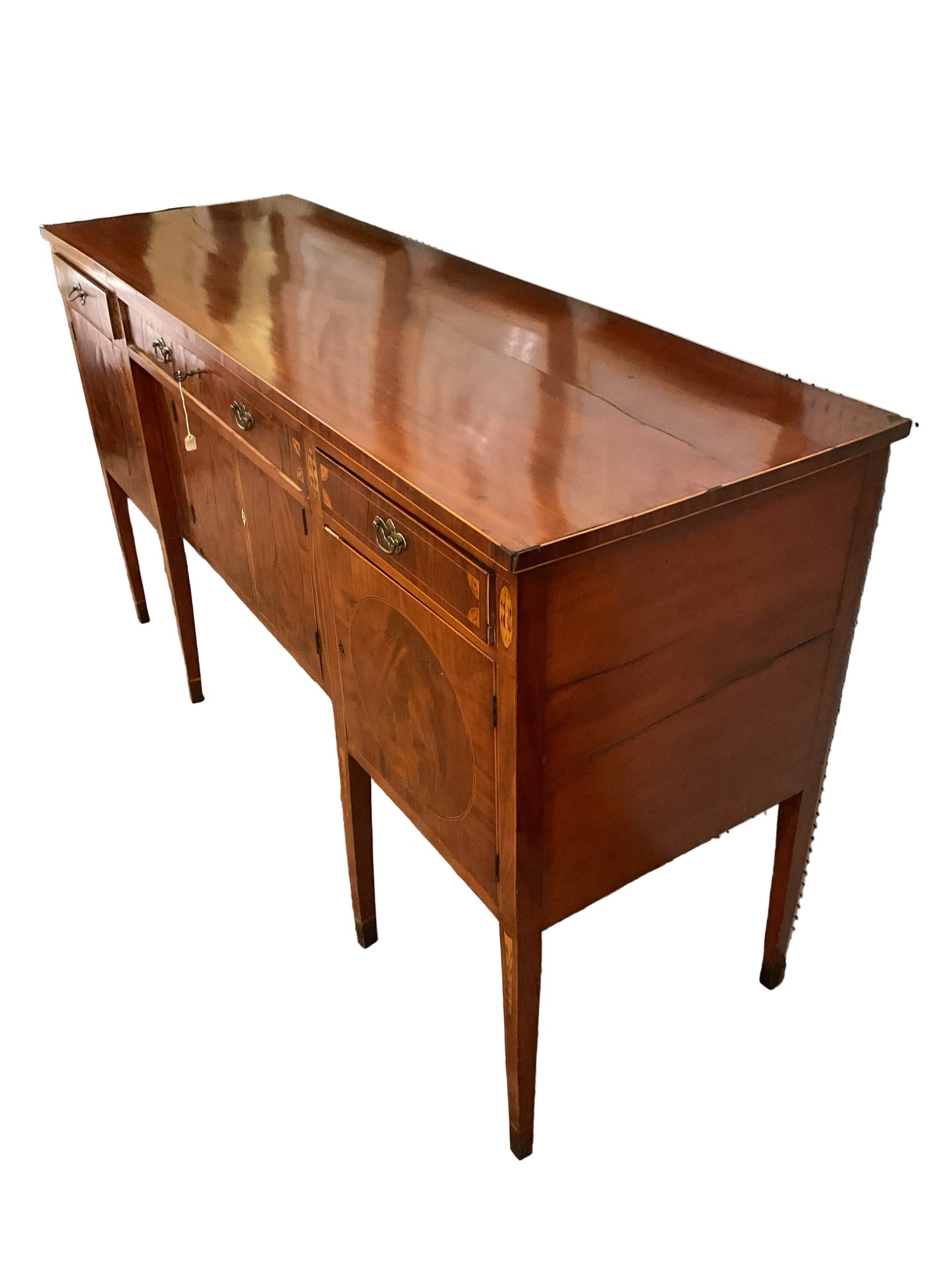 Antique Mahogany Federal Sideboard Satinwood & Birch Inlaid