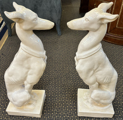 Pair Crackle  Greyhounds