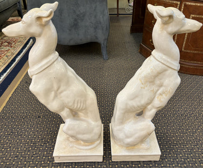 Pair Crackle  Greyhounds