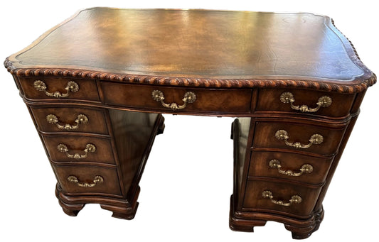 Walnut Scalloped Partner Style Desk