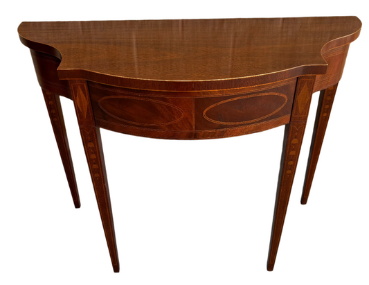 Mahogany Demilune By Baker Furniture