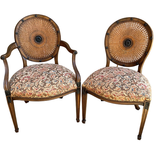 Set of 6 Cane Dining Chairs By Smith & Watson NY