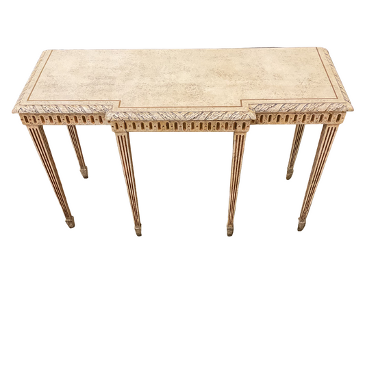 Pair Vintage Cream Console Tables