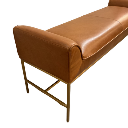Modern Italian Leather Bench