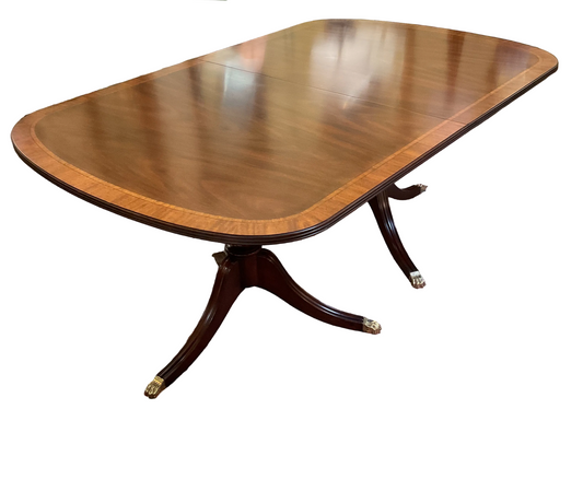 Henkel Harris Double Pedestal Mahogany Dining Table.