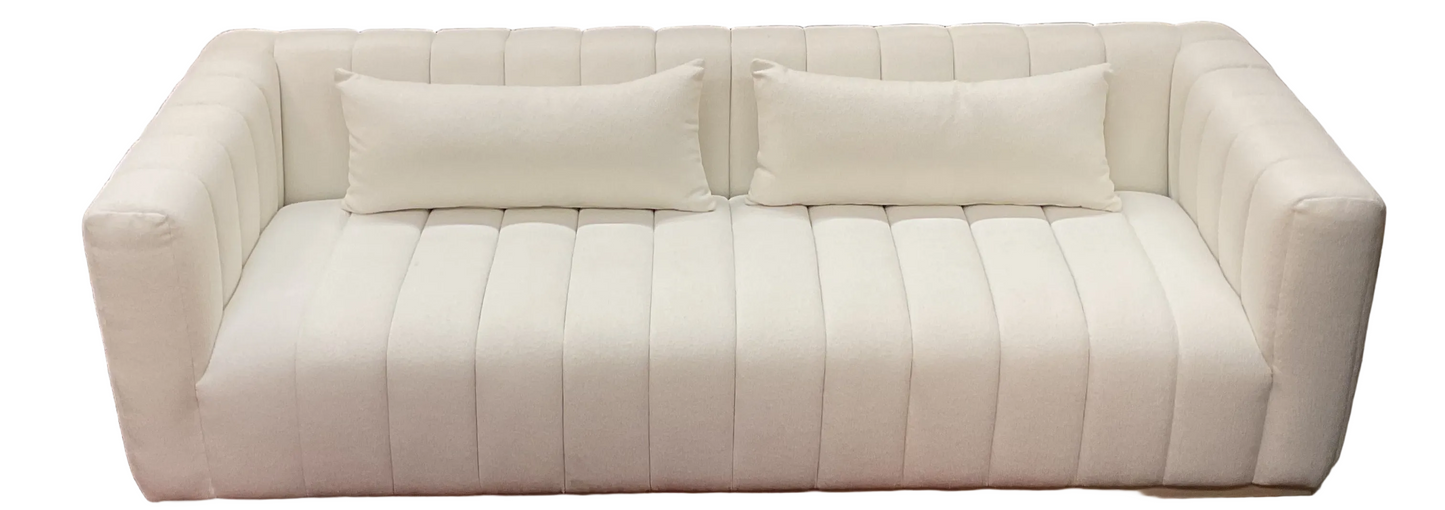 White Tufted Moderne Sofa