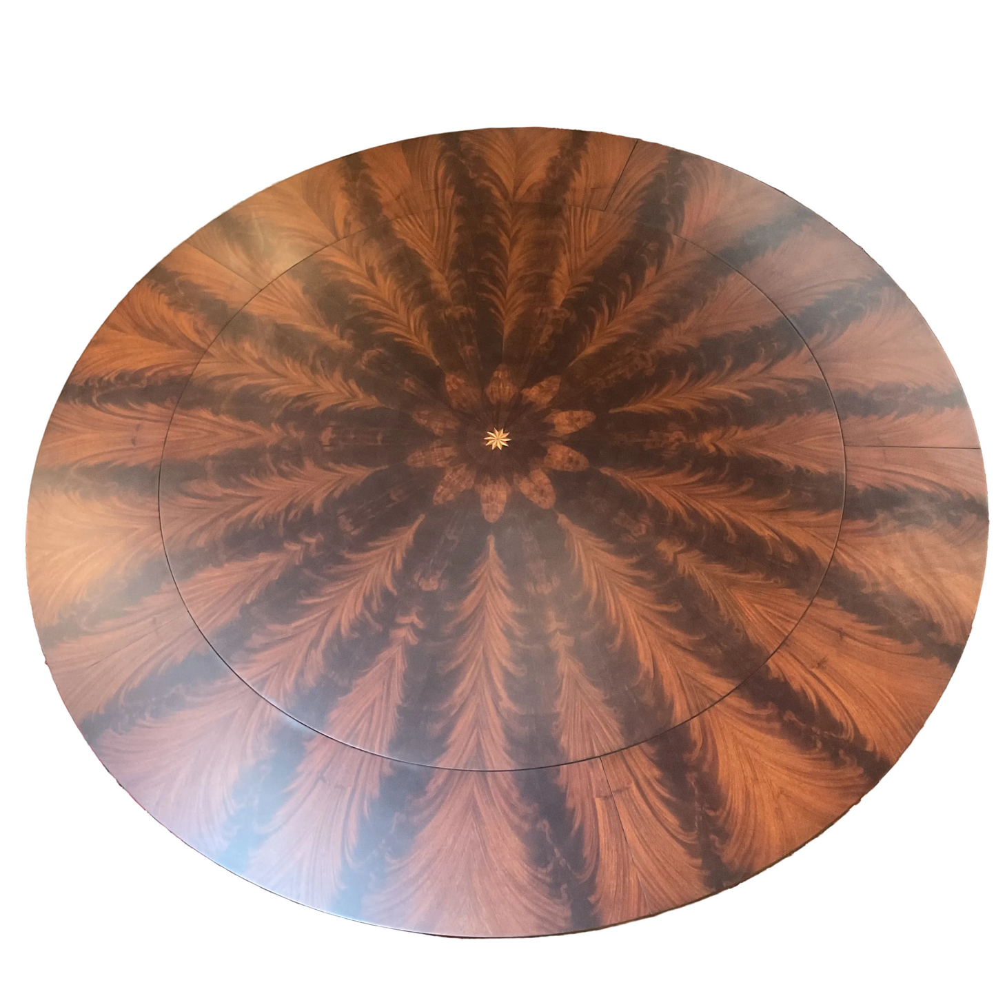 Round Expandable Flame Mahogany Dining Table