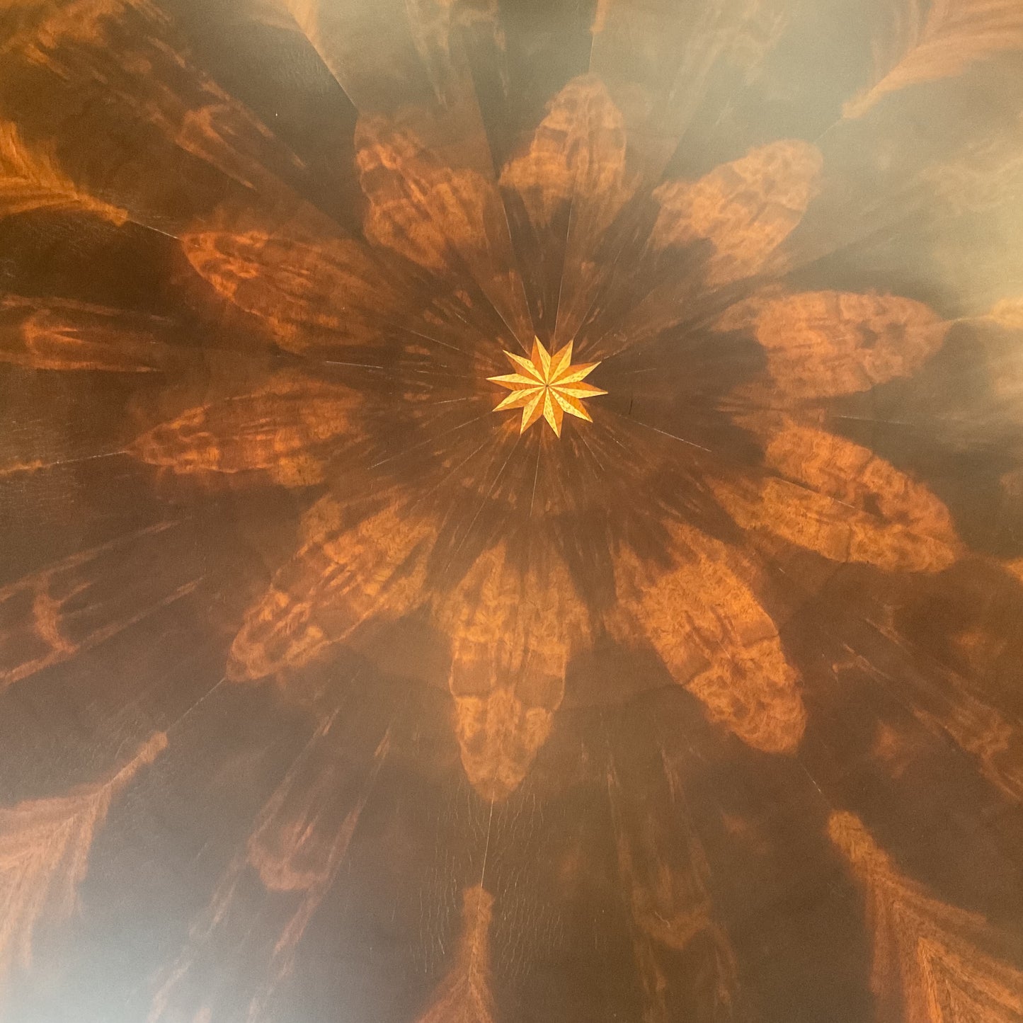 Round Expandable Flame Mahogany Dining Table