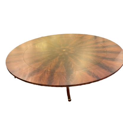 Round Expandable Flame Mahogany Dining Table