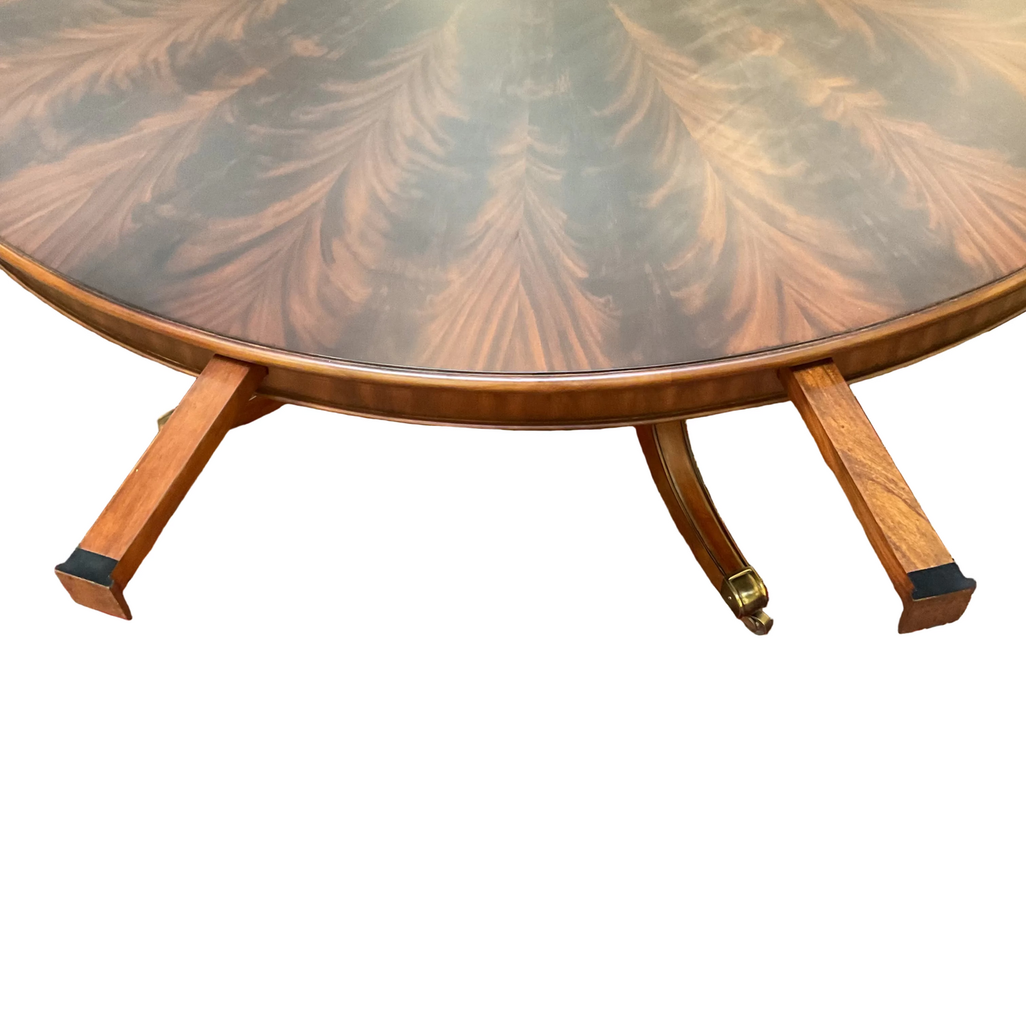 Round Expandable Flame Mahogany Dining Table