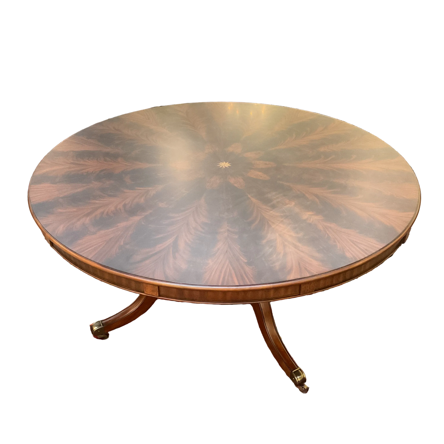 Round Expandable Flame Mahogany Dining Table
