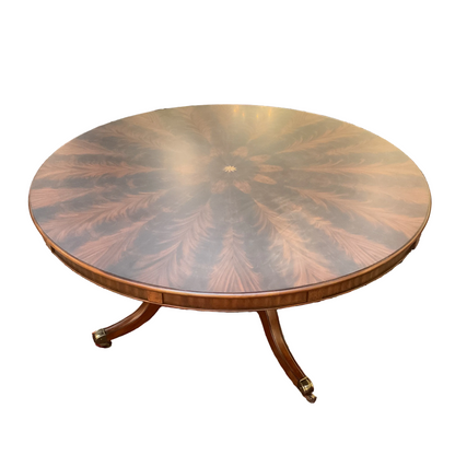 Round Expandable Flame Mahogany Dining Table
