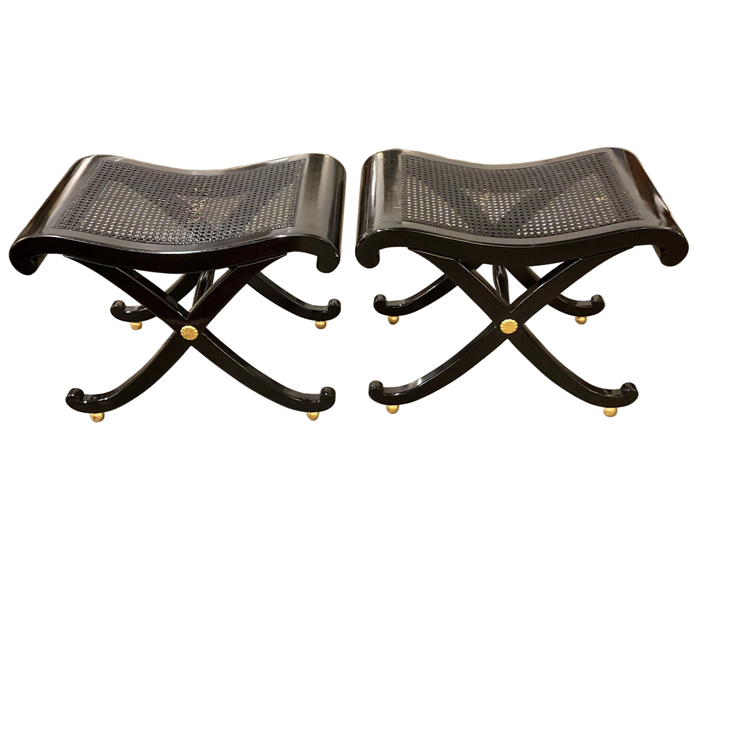 Pair Neoclassical Style Cane Benches