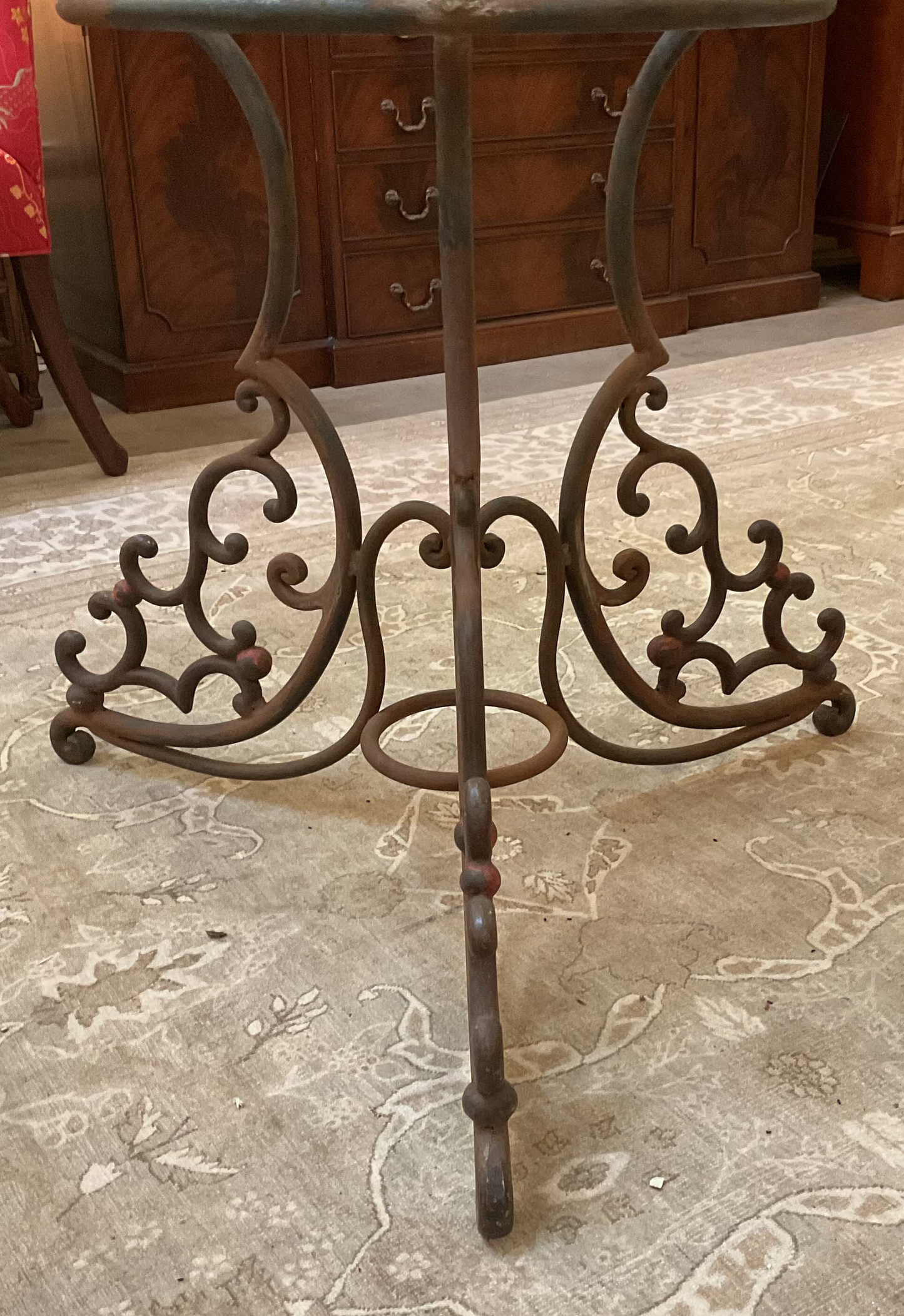 Custom Glass Top Dining Table Hand Painted Floral Designs