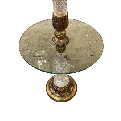 Frederick Copper Vintage Crystal and Brass Floor Lamp