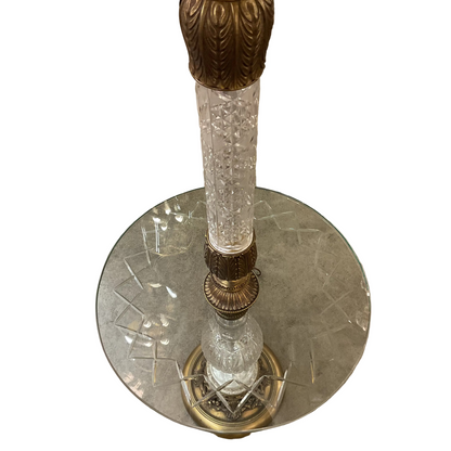 Frederick Copper Vintage Crystal and Brass Floor Lamp
