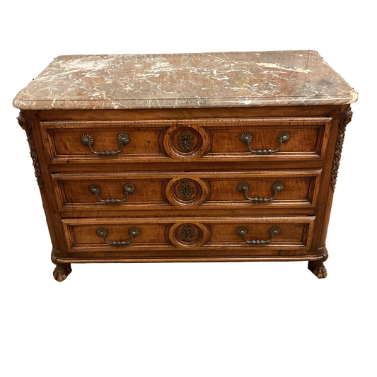 Antique Marble Top French Chest of Drawers