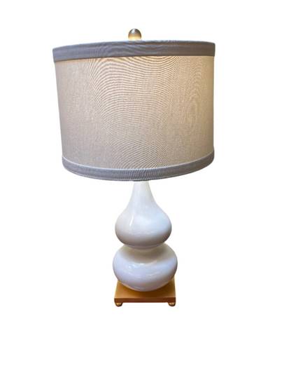 Pair White Gourd Lamps