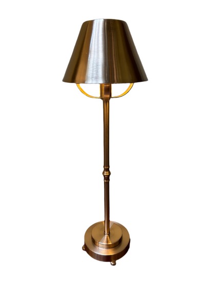 Pair Brushed Metal Buffet Lamps